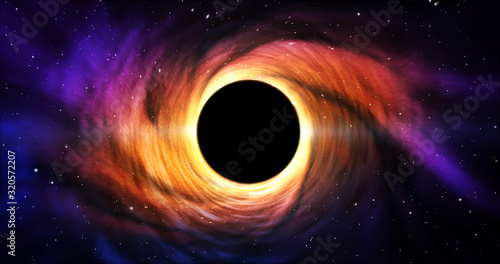 Black hole in galaxy center (space)