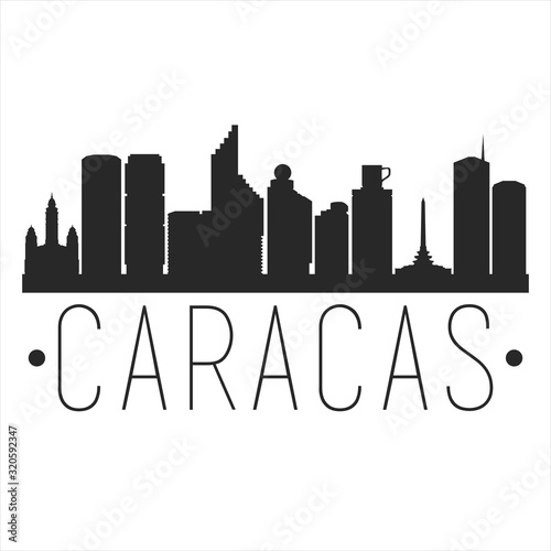 Caracas Venezuela. City Skyline. Silhouette City. Design Vector. Famous Monuments.