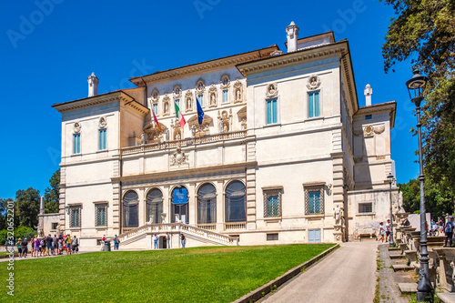 Rome, Italy - Borghese Museum and Gallery - Galleria Borghese - art gallery within the Villa Borghese park complex in the historic quarter Pinciano in Rome