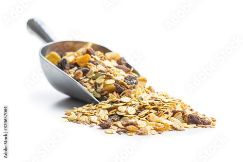 Healthy cereal breakfast. Mixed muesli.