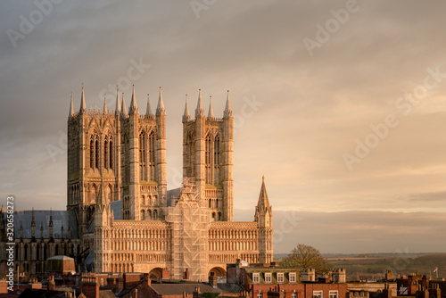 Lincoln Cathedral shot in WInter from the outside,m Lincoln, Lincolnshire, UK, 2019