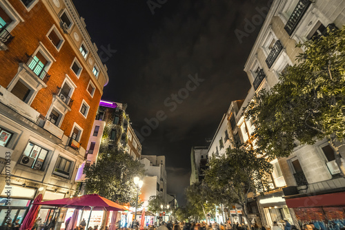 Night life in downtown Madrid