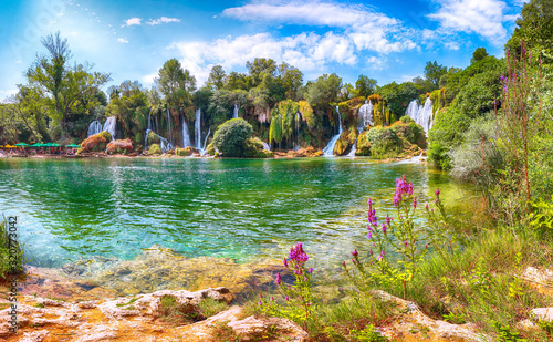 Picturesque Kravice waterfalls in the National Park of Bosnia and Herzegovina