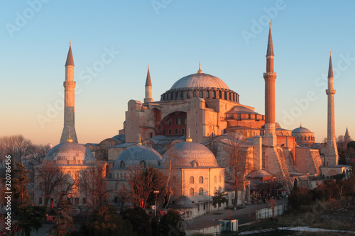 Istanbul, Turkey - Jan 11, 2020: Turkey Istanbul Elevated view of the Hagia Sophia Mosque