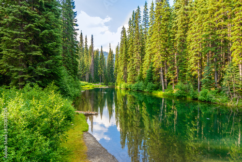 Majestic mountain lake in Canada. Lightning Lake in Manning Park in British Columbia.