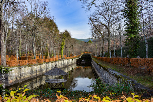 The beautiful gardens lake ponds canals of the Royal Site of La Granja de San Ildefonso