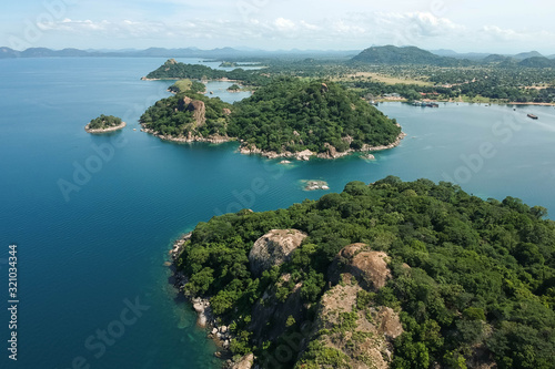 Monkey Bay Malawi Tropical Islands Drone Shot