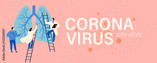 Virus diagnosis and patient treatment abstract concept vector illustration. Coronavirus test kit, coronavirus patient isolation quarantine and treatment, vaccine development abstract metaphor.