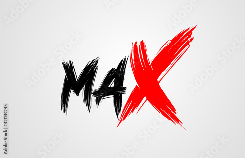 max grunge brush stroke word text for typography icon logo design