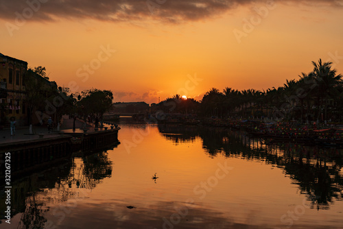 Beautiful sunrise scene at Hoi An, Vietnam