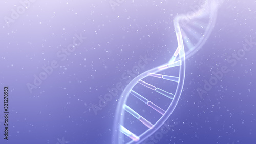 DNA Strand Helix Genome Medical Science 3D illustration background