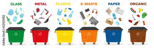 Waste sorting recycling concept. Vector illustration.