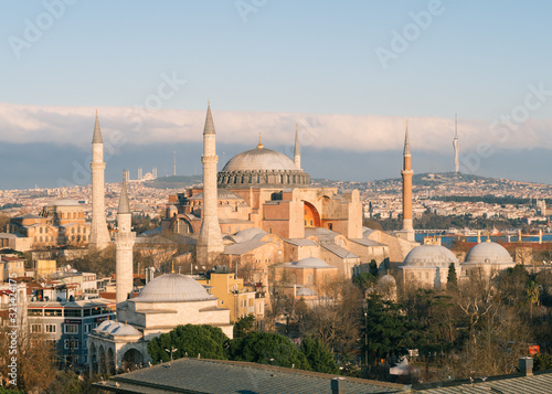 Hagia Sophia Mosque In Sultanahmet Square, Istanbul, Turkey. Hagia Sophia Museum Istanbul Turkey.