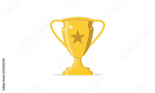 golden trophy cup isolated on white background