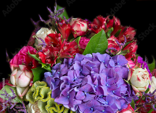 Colorful bouquet on black background / Colorful bouquet