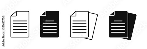 Document vector icon isolated vector graphic. Paper document page icon vector element. Agreement file symbol.