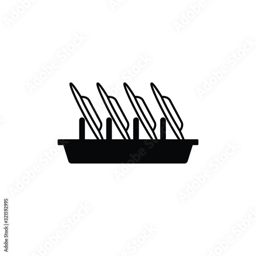 Dishes rack icon vector
