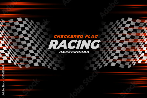 checkered racing flag speed background design