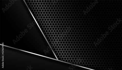 dark carbon fiber background with metal lines