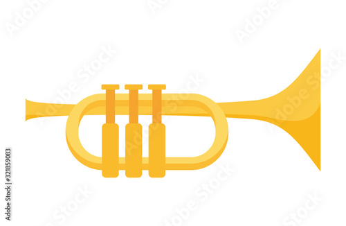 Isolated trumpet instrument vector design