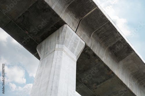 Prefabricated concrete of bridge - Built the structure of column support the railroad. Technology of construction..