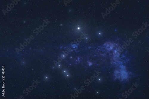 Big dog constellation stars in outer space. Canis major constellation stars. Elements of this image were furnished by NASA 