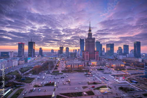 view of the palace of culture in the Polish capital Warsaw