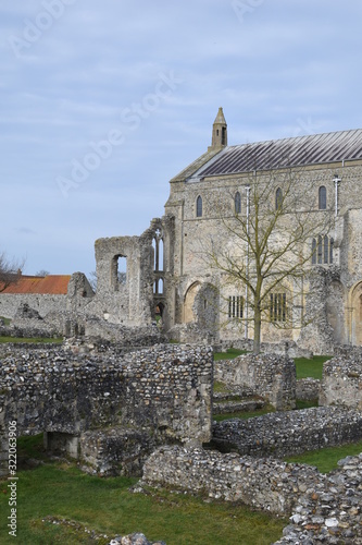 Binham Priory: ruins of a Benedictine priory in Norfolk, England, UK