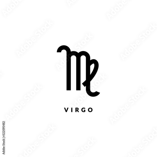 Zodiac virgo line sign. Astrology icon isolated on white background, outline symbol astrological horoscope. Vector illustration of virgo zodiac design editable stroke