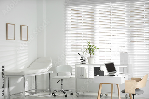 Doctor's office interior with modern workplace in clinic