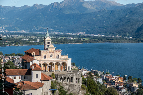 Landscape of Locarno with Sanctuary della Madonna del Sasso