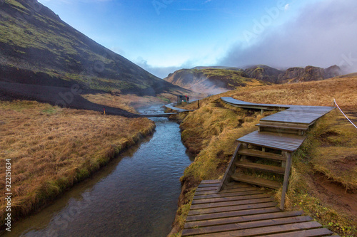 Reykjadalur hot spring thermal river (Iceland)