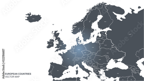 european map. countries design vector of europe map. world map. eu map infographic background.