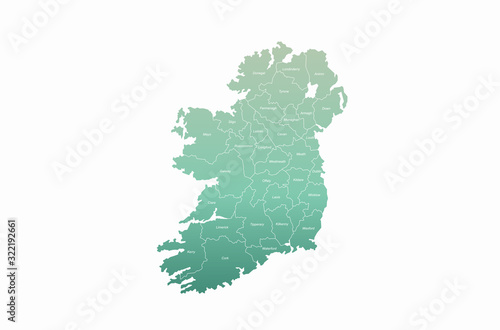 graphic vector of ireland map. infographic ireland map. europe country map.