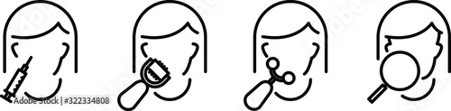 Microcurrents icon, cosmetologist tool, vector
