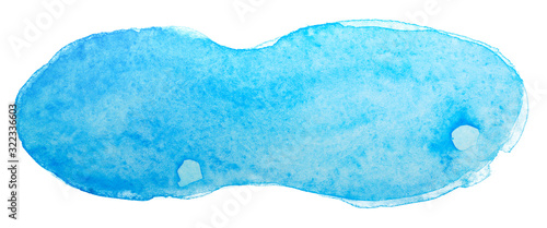 watercolor spot blue Isolated on a white background. Watercolor texture