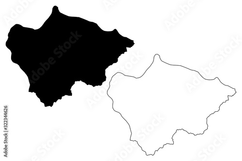 Novaci Municipality (Republic of North Macedonia, Pelagonia Statistical Region) map vector illustration, scribble sketch Novaci map