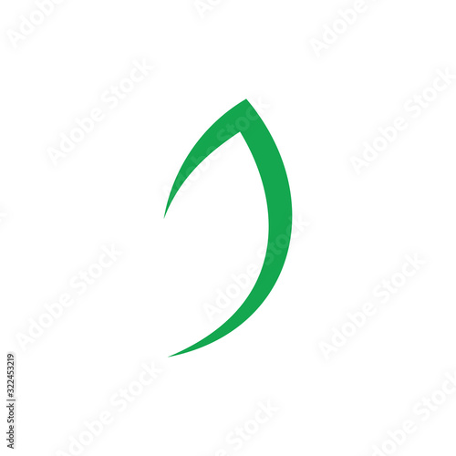 letter j leaf simple logo vector