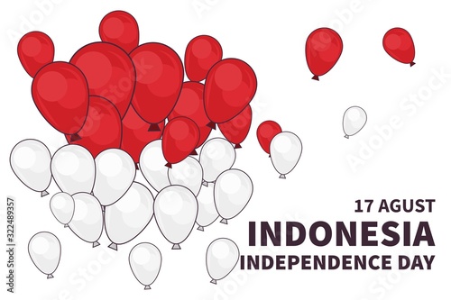 vector illustration indonesia independence day in 17 agust 1945. merdeka hut republik indonesia. background, greeting card, banner, poster.