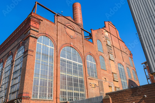 Facade of disused Lots Road Power Station in London