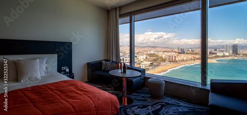 aerial view of Barcelona from Mediterranean