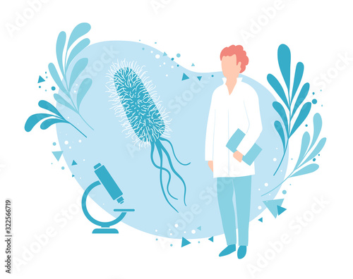 A microbiologist or bacteriologist examines the bacterium. Laboratory bacteriological analysis