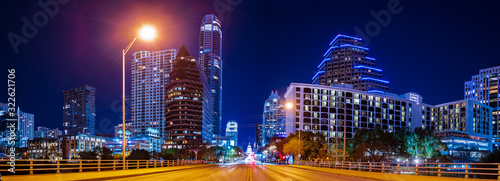 The skyline in the city of Austin, Texas. 