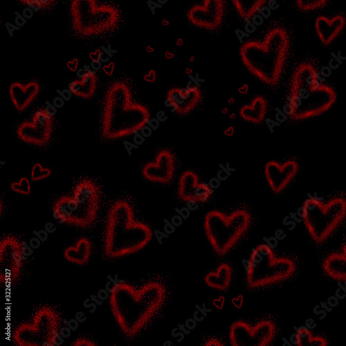 Hearts simple hand drawn seamless pattern.