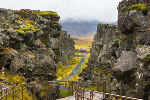 The Eurasian and North American tectonic plates - Thingvellir National Park - Iceland