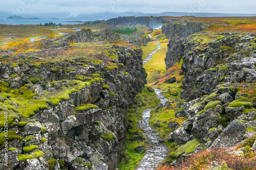 The Eurasian and North American tectonic plates - Thingvellir National Park - Iceland