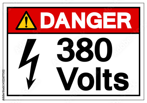 Danger 380 Volts Symbol Sign, Vector Illustration, Isolate On White Background Label .EPS10