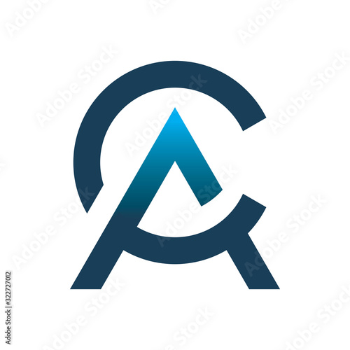 blue letter c font letter circle triangle arrow logo design ca