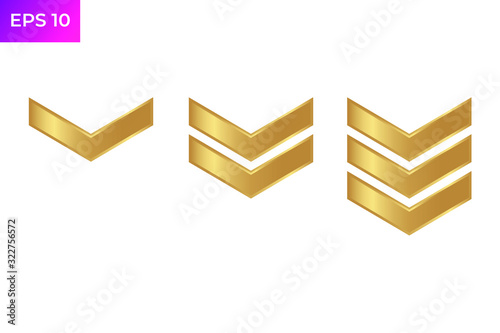 Military Rank Badge Emblem icon template color editable. Epaulettes army symbol logo vector sign isolated on white background illustration for graphic and web design.