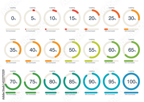 Circle Loading and Progress Bars Collection Set